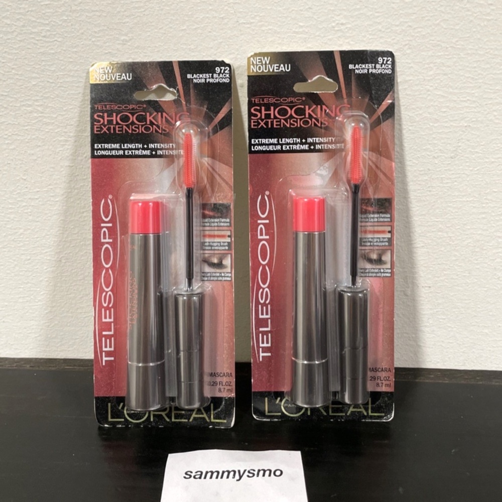 LOREAL Telescopic Shocking Extensions MASCARA BLACKEST BLACK #972 x2